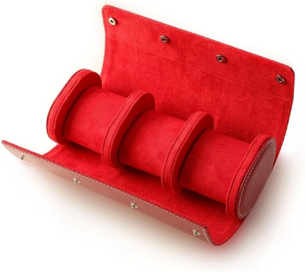 Red Leather Watch Display Case / Pouch (3 in 1)